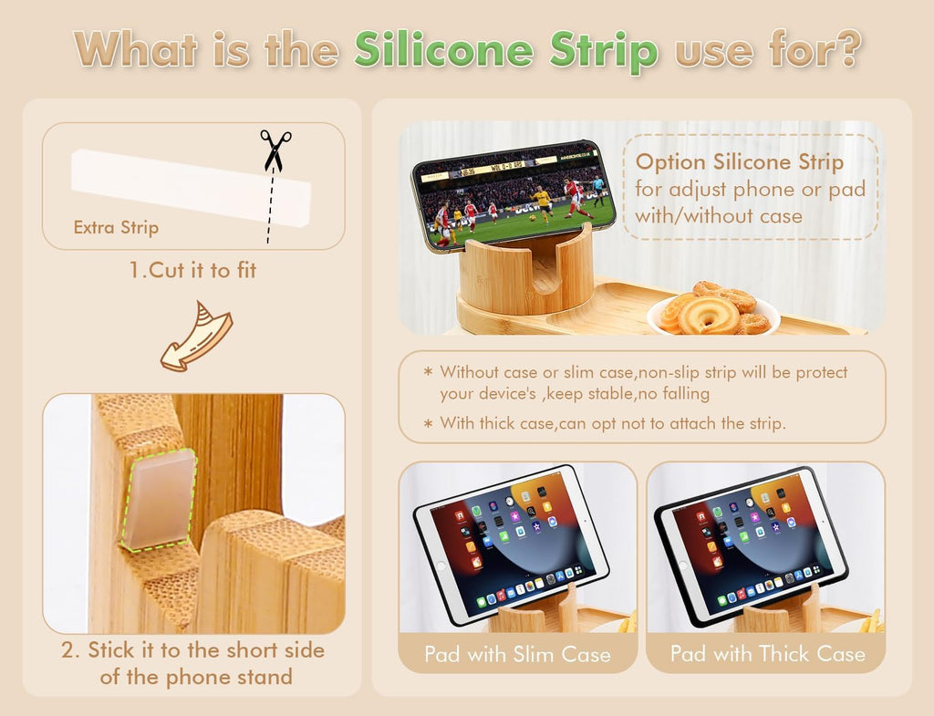 2 Packs Couch Armrest Table,Bamboo Folding Anti Slip Sofa Storage - Image 7