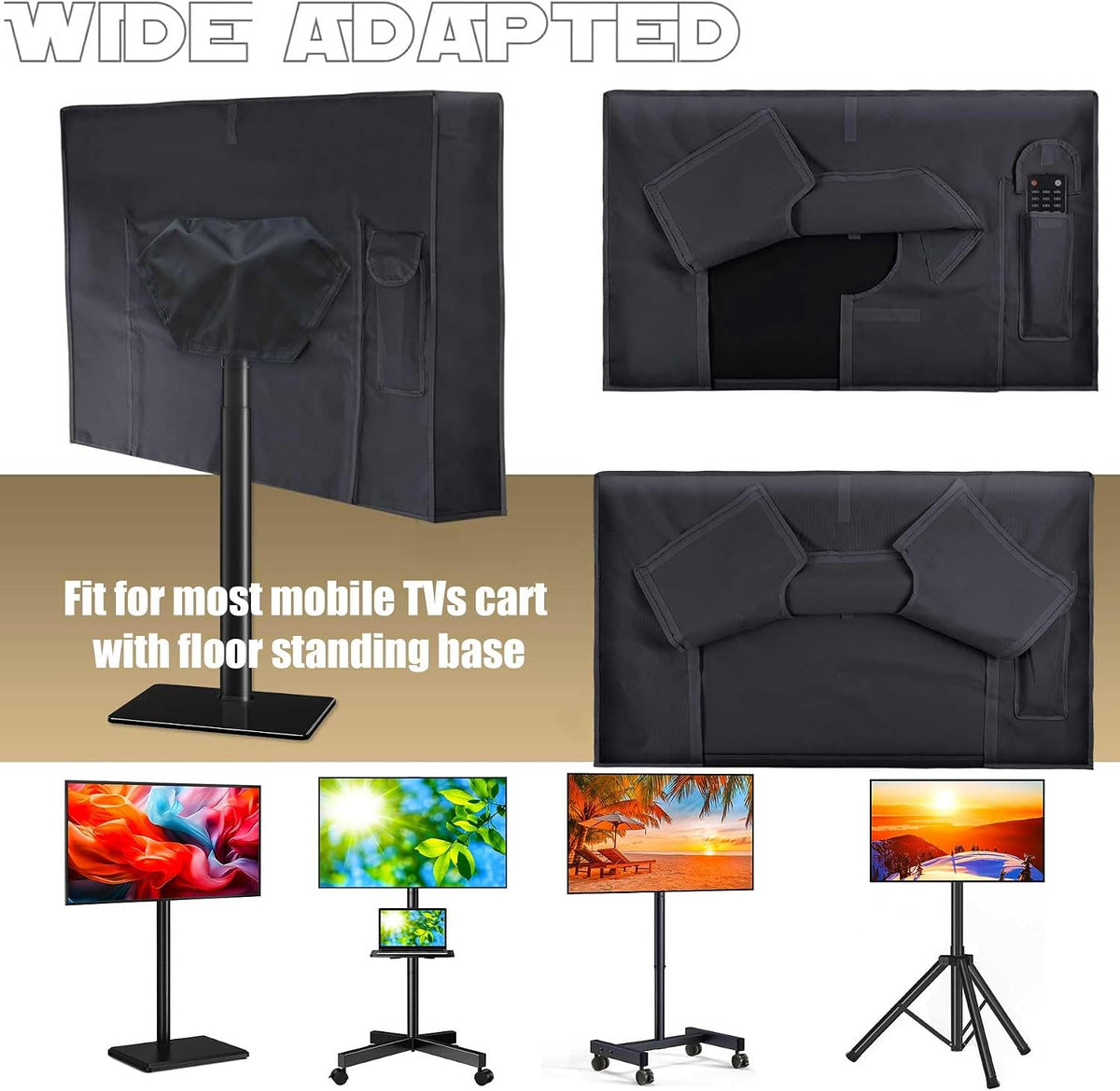 IC ICLOVER 60-65 inch Mobile TV Stand Cover, Floor Stand Outdoor TV Cover - Image 6