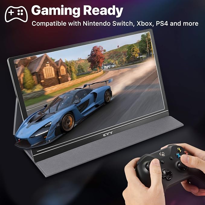 KYY Portable Monitor 15.6'' FHD 1080P Portable Laptop Monitor USB C HDMI Gaming Monitor - Image 3