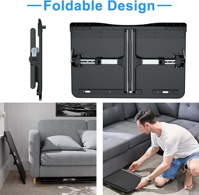 HETTHI Laptop Stand for Bed, Adjustable Leather Bed Desk with Foldable Legs, X-Large Laptop Bed Table Tray with Drawer for Bed Couch Floor Writing Working Reading Eating Painting (Black, 23.6"×15.7") - Image 5