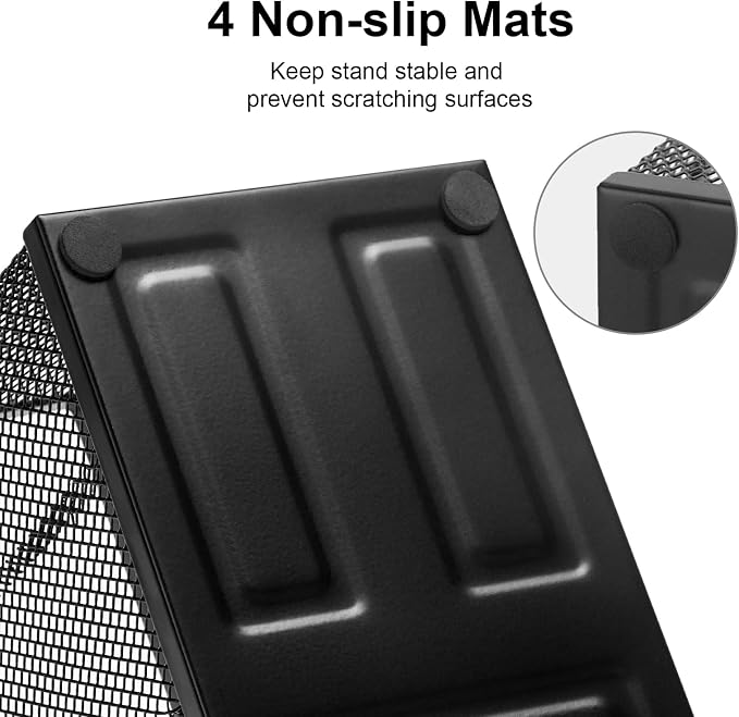Comix 2 Packs Mesh Pen Holder, Desk Organizer for Home Office, Black | 3 Compartment Pencil Holder, Sticky Notes Holder, Pen Organizer Office Supplies - Image 5