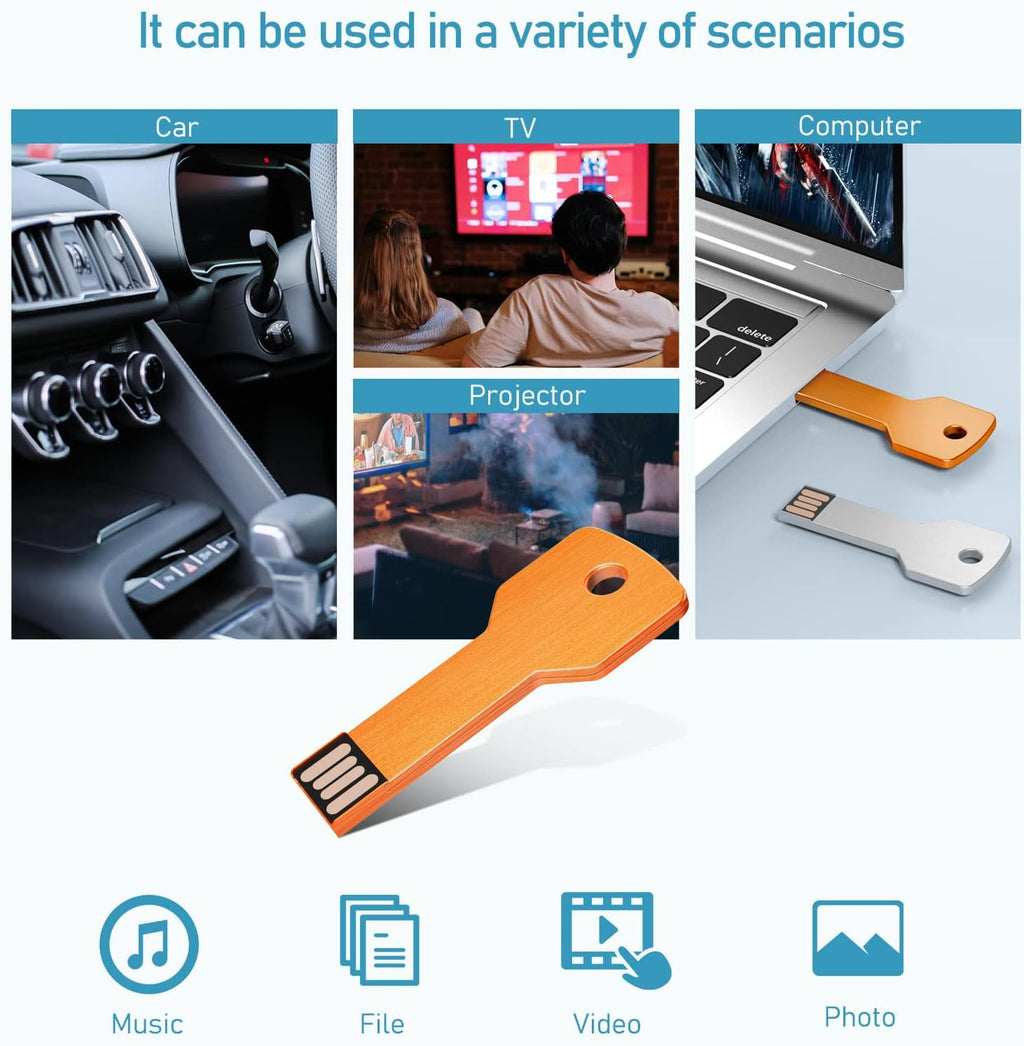 JUANWE 16GB USB Flash Drive 10 Pack Metal Thumb Drive USB Key Jump Drive - Image 2