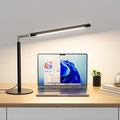 Metal LED Desk Lamp, 16" Dimmable Desk Light with Base, 15W 1200LM, Adapter Included, Color & Brightness Adjustable, Modern Tall Table Lamp for Home Office Reading Study Task Laptop, Black by SIBRILLE