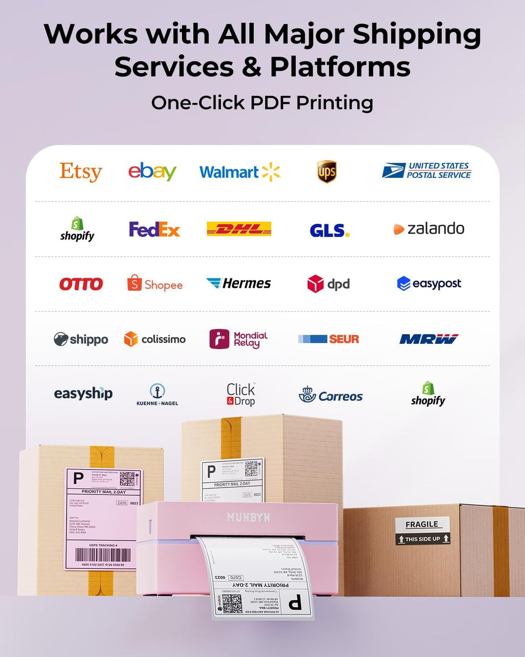 MUNBYN Bluetooth Thermal Label Printer, Wireless 4x6 Shipping Label Printer - Image 7