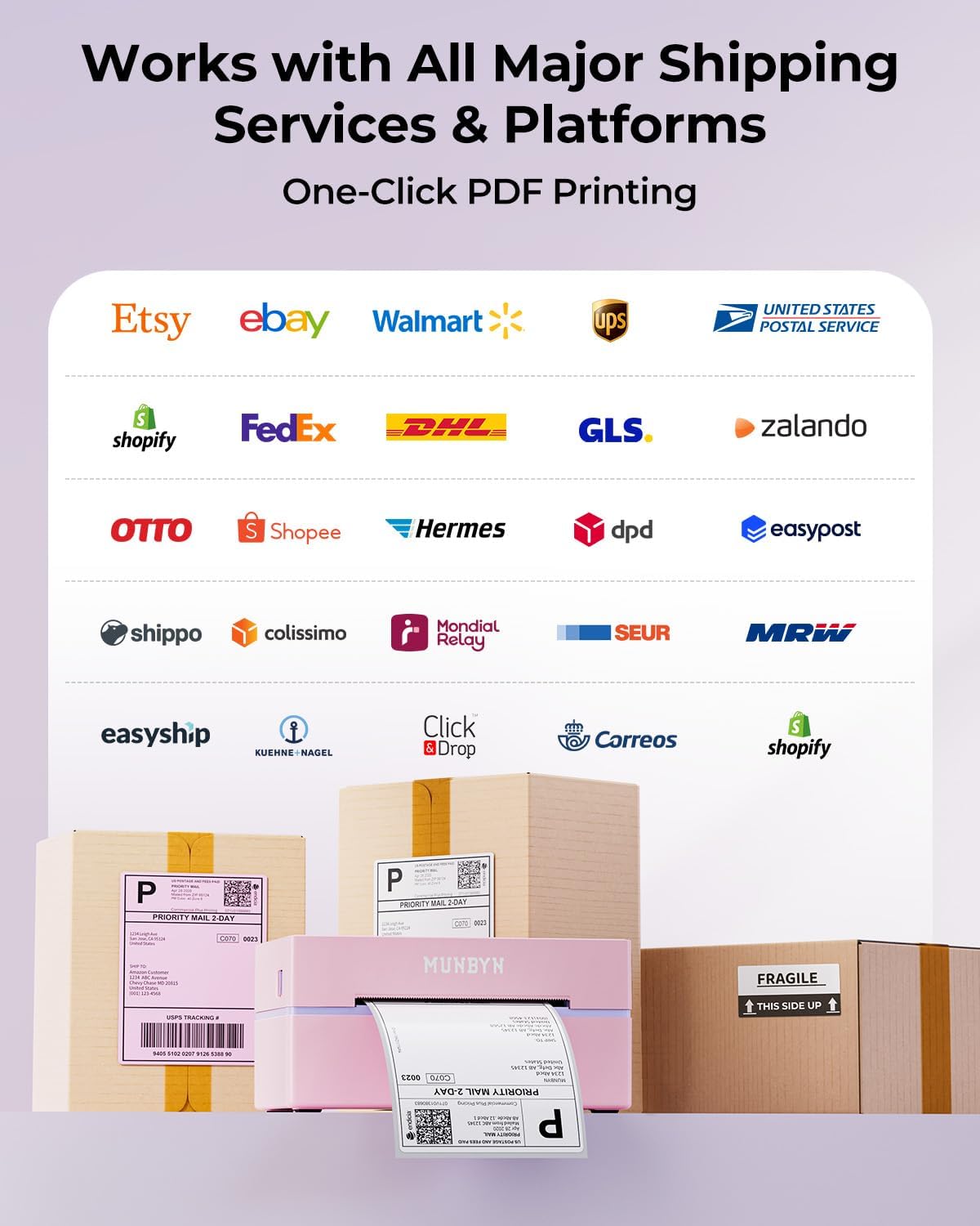 MUNBYN Bluetooth Thermal Label Printer, Wireless 4x6 Shipping Label Printer - Image 7