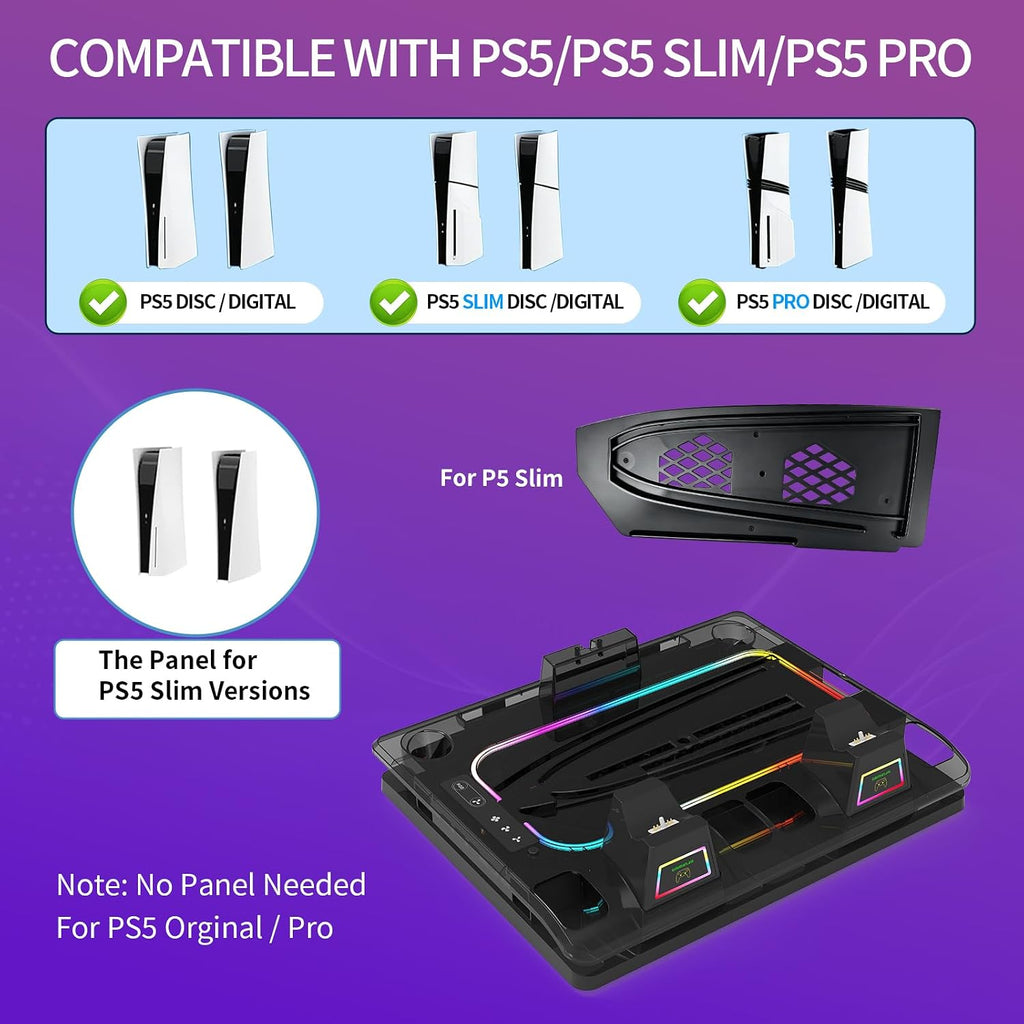 GAMINJA for Ps5 Cooling Station with Ps Portal Charger for Ps5/Slim/Pro - Image 3