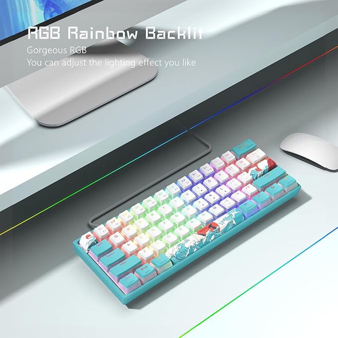 Womier 60% Percent Keyboard Gaming, Creamy Mechanical Wired Keyboard Anime - Image 7