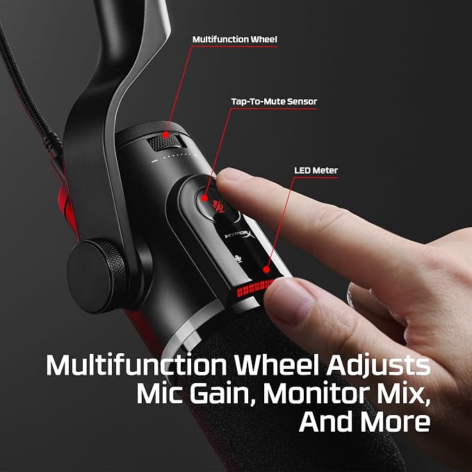HyperX FlipCast Streaming XLR/USB Dynamic Microphone for PC, MacOS, PlayStation, Nintendo Switch, Broadcast Quality, USB, XLR, Universal Mount, Black - Image 5