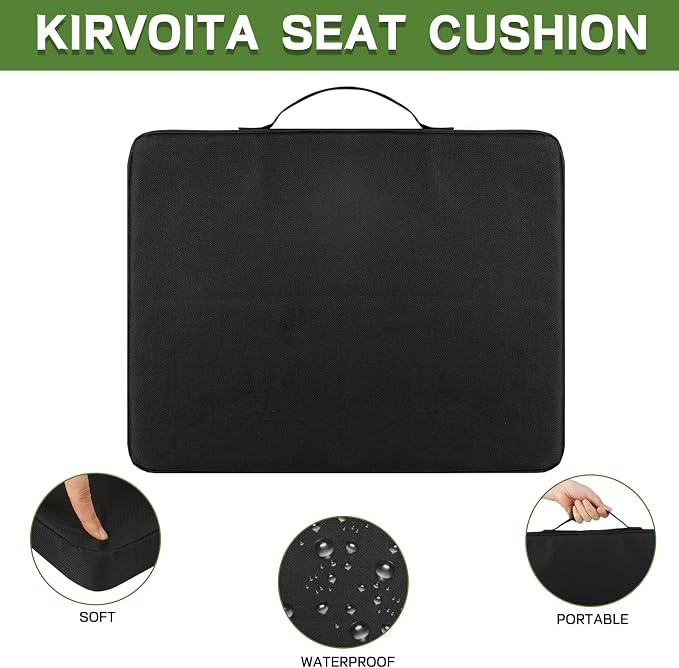 Multi-Functional Stadium Seat Cushions 2 Pack, Waterproof Oxford Filled with High Resilence Sponge, for Any Outdoor Events Use (Black) - Image 4