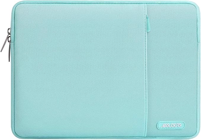 MOSISO Laptop Case 16 inch, 15-15.6 inch Laptop Sleeve Bag with Pocket | Compatible with MacBook Pro 16 M5 M4 M3 M2 M1, HP Acer Dell Lenovo ASUS, Polyester Vertical Computer Bag, Mint Blue by MOSISO