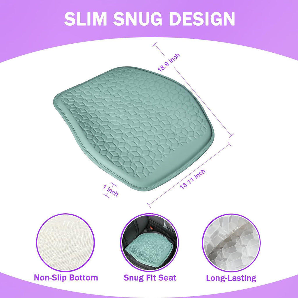 Thin Cool Gel Seat Cushion PU Leather for Car Seat Office Chair - Image 2