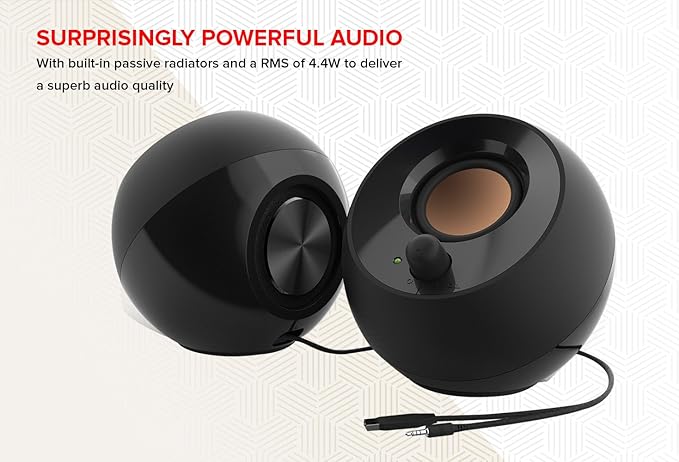 Creative Pebble, 2.0 USB Desktop Stereo Speakers for PC/Laptop, White | USB-Powered, 2.0 Speaker, Compact, Stereo, PC Speakers, Laptop Speakers, Minimal Design, Desktop Audio, White - Image 4