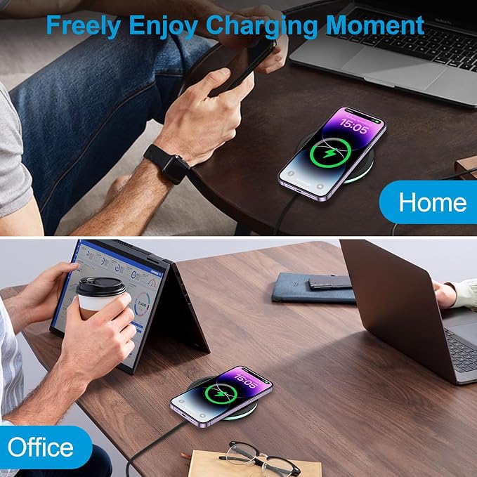 Pixel 10a Wireless Charger Pad, 15W Fast Wireless Charging Pad with Adapter | for Google Pixel 10 9 Pro Fold/9a/8a/7a, iPhone 17e 16 15 14 Pro Max, Samsung Galaxy S26 S25 FE Z Flip8 7 S25 Edge S24 FE - Image 7