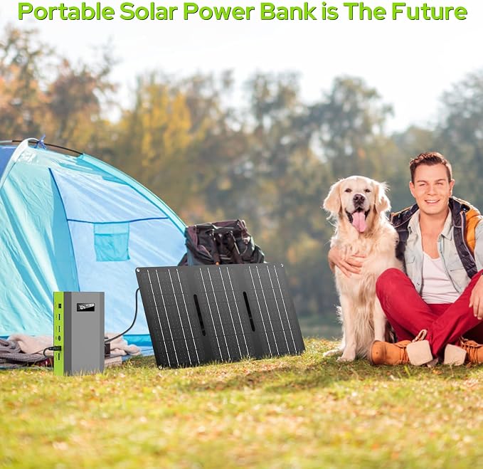 Portable Power Bank with AC Outlet, 65W External Battery Pack Backup | Portable Laptop Charger 24000mAh Fast Charging Power Source for Outdoor Tent Camping Home Office Smart Devices -Green - Image 2