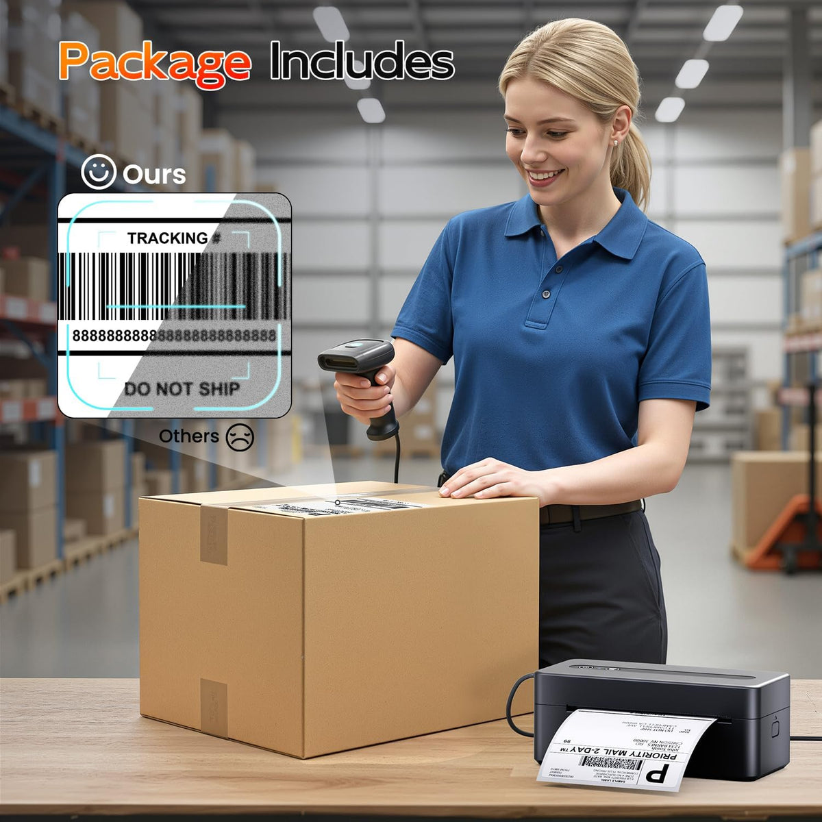 TATTMUSE Bluetooth Thermal Label Printer, 4X6 Shipping Label Printer for Small Business, Thermal Printer Sticker Printer Compatible with Phone, iOS, Android, Windows, Mac, Amazon, Shopify - Image 2