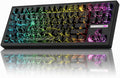 ZORNHER ZH870 Wireless Gaming Mechanical Keyboard,80% Black Custom Creamy Sound Keyboard with Spider Web IMD PC Keycaps,Creamy Sounding Linear Switches,Hot-Swappable,RGB Backlit,2.4GHz/USB-C/BT5.0 by Zornher