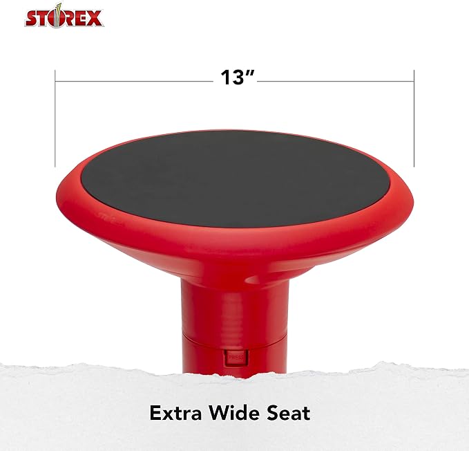 Storex Wiggle Stool – Active Flexible Seating for Classroom and Home Study, Adjustable 12-18 Inch Height, Red (00302U01C) - Image 3