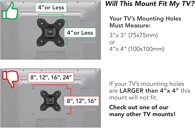 Mount-It! Small TV Monitor Wall Mount Arm, 19-27", 40 lbs | VESA 75/100 and RV compatible bracket tilts and swivels for flexible screen positioning. - Image 4