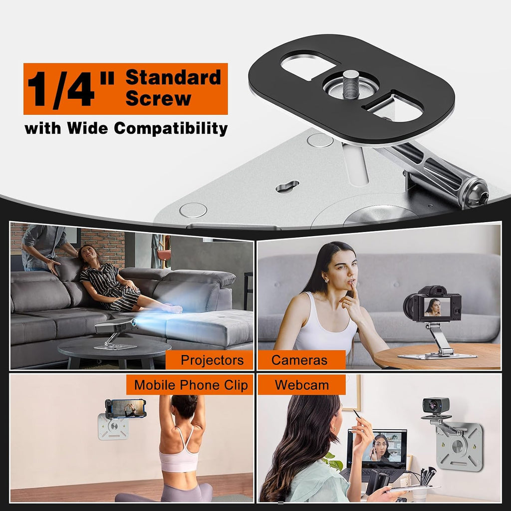 3-in-1 Mini Projector Mount, Wall and Ceiling Mount with 1/4-Inch Thread - Image 4