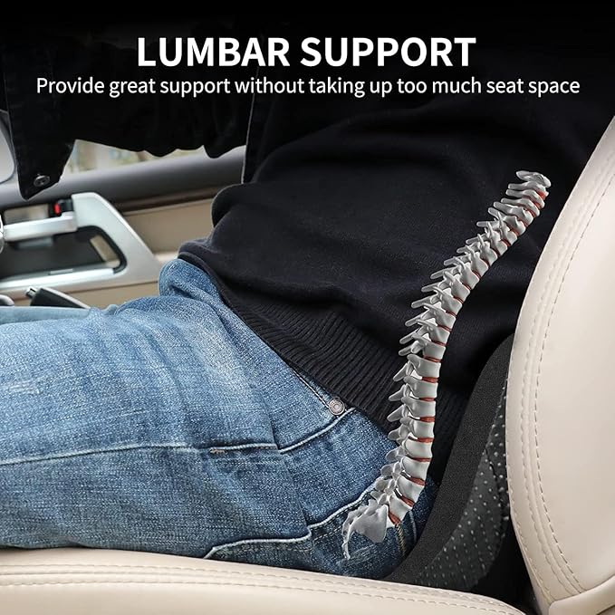 Livtribe Car Seat Cushion - Memory Foam Car Seat Pad - Sciatica & Lower Back Pain Relief - Car Seat Cushions for Driving - Road Trip Essentials for Drivers(Classic Black) - Image 4