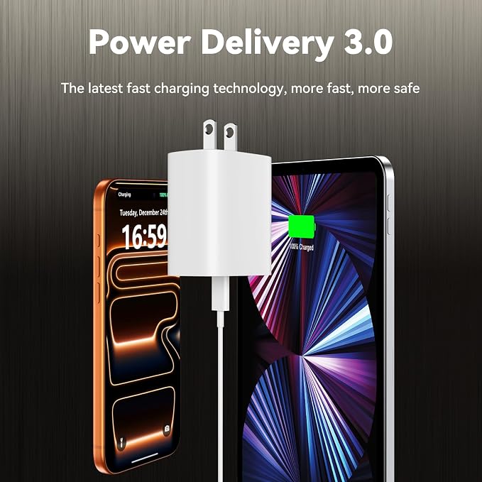 Phone 17 16 15 Charger Fast Charging, 12FT Long USB C Charger Cord with 20W Type C Fast Phone Charging Block forPhone 17/17 Pro/17 Pro max/Air/Phone 16 15 Pro Max Plus, Android,White - Image 4