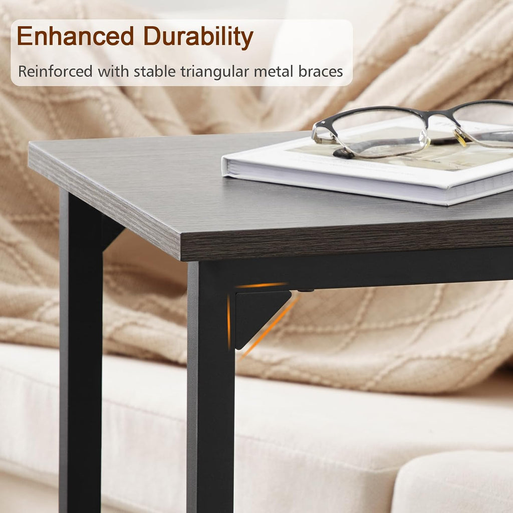 AMHANCIBLE C Shaped End Table Set of 2, Couch Side Table That Slide Under - Image 5