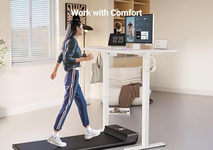 YDN 35 x 20 Inch White Electric Standing Desk | Adjustable Height, Sit Stand, Cable Management, Ergonomic, Home Office - Image 9
