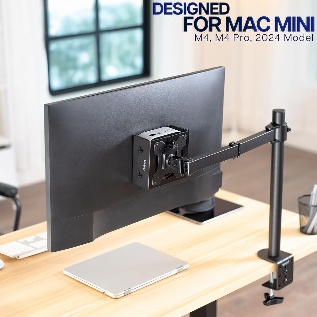 VIVO Black Behind Monitor VESA Mount Designed for Mac mini, MOUNT-MINI24 - Image 2