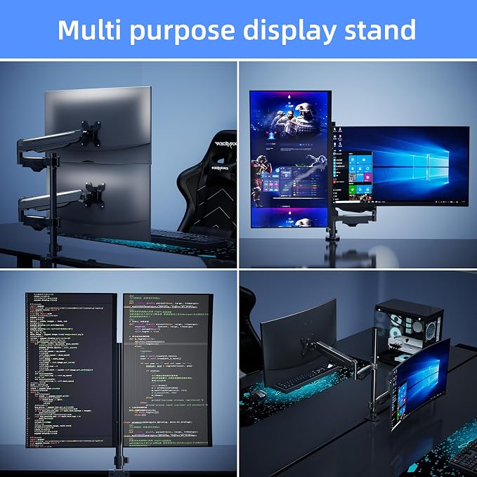 Pholiten Single Monitor Arm, Gas Type, Double Articulated | 35MM Pole Mount, Supports 13-32 Inches, Load Capacity 22.0 lbs, VESA 75-100mm - Image 5