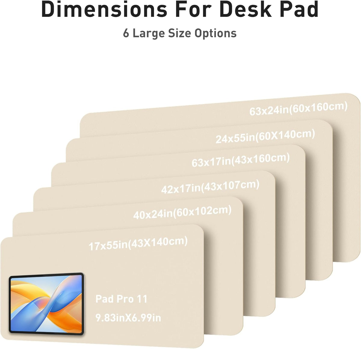 Aothia Faux Leather Desk Mat - Large Mouse Pad, Non-Slip PU Leather Blotter, Waterproof Writing Surface for Office and Home (Beige, 63" x 24") - Image 5