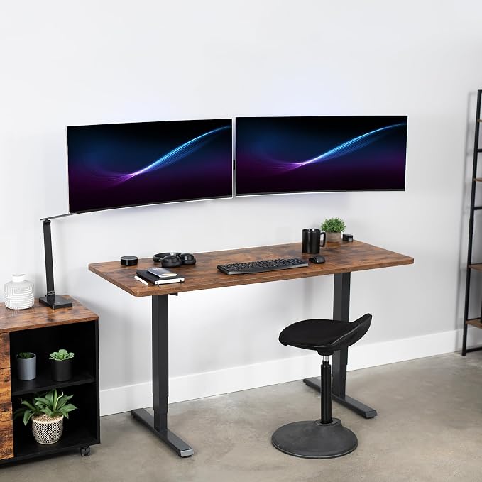 VIVO Premium Dual Ultra Wide LCD LED 27 to 38 inch Monitor Wall Mount, Heavy Duty, Telescoping Arms, Flush Wall Setup, Fits 2 Screens, Black, MOUNT-TS38B - Image 2