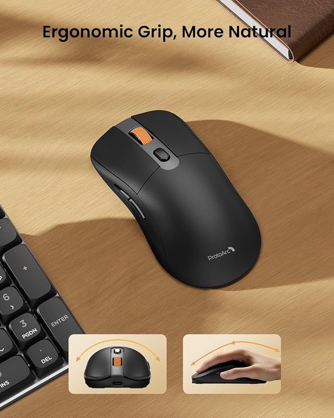 ProtoArc KM310 Wireless Mechanical Keyboard and Mouse, No Backlight | Aluminum quiet mechanical keyboard connects 3 devices via Bluetooth/2.4G, lightweight mouse, rechargeable, for Windows/Mac - Image 6