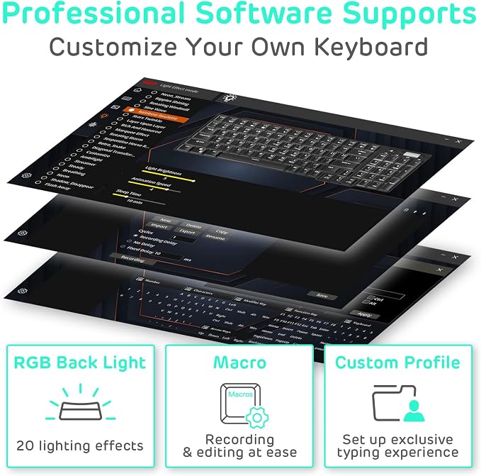 RK ROYAL KLUDGE RK96 RGB Wireless Mechanical Gaming Keyboard w/Wrist Rest | 90% 96 Keys Hot Swappable Mechanical Keyboard, 3-Mode BT5.0/2.4G/USB-C, Volume Control, Software Support & Massive Battery - Image 7