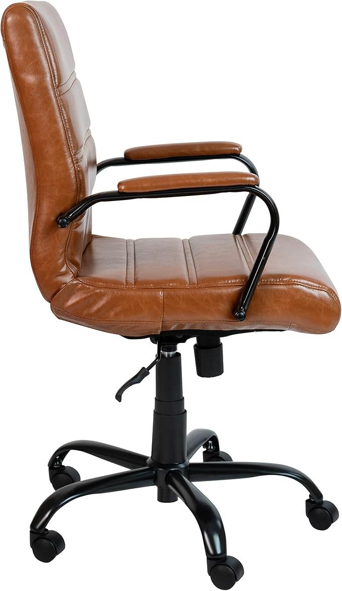 Flash Furniture Mid-Back LeatherSoft Executive Office Chair, Brown/Black | 360° Swivel, Height Adjustable, Commercial Grade - Image 12