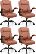 Leather Office Chair, PU Home Computer Desk Chairs with Ergonomic Back Support, 360°Swivel Free，Small Gaming Chair with Wheels and Adjustable Armrests, for Short People Use by Brick Attic