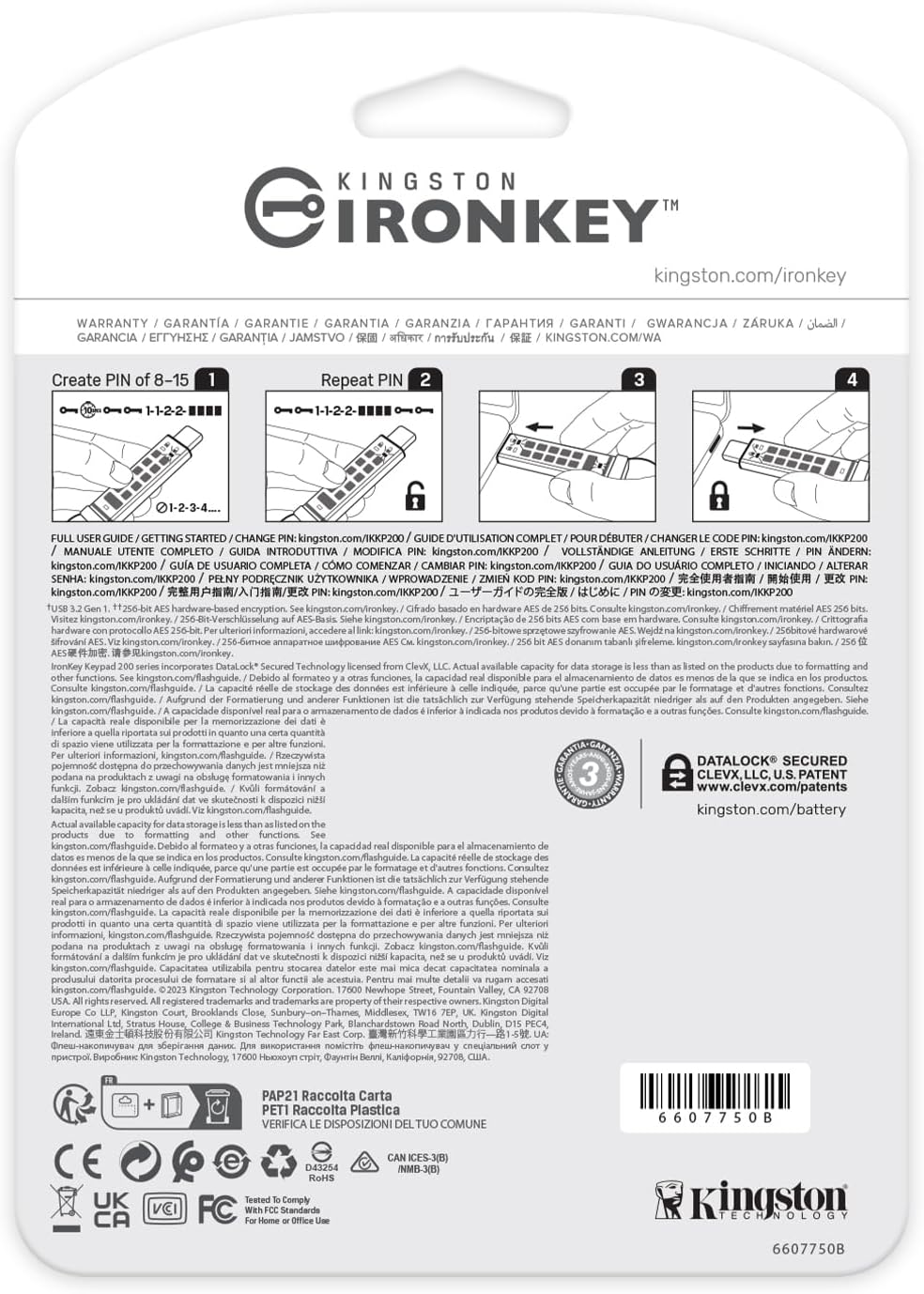 Kingston Ironkey Keypad 200 USB-C 128GB Encrypted Flash Drive | OS Independent | FIPS 140-3 Level 3 | XTS-AES 256-bit | BadUSB and Brute Force Protection | Multi-Pin Option | IKKP200C/128GB - Image 5