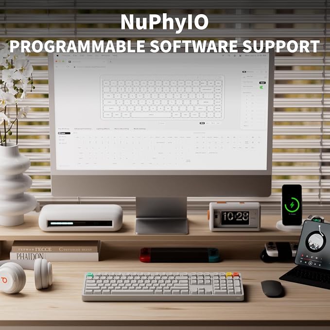 NuPhy Node100 Wireless Mechanical Keyboard, Hot Swappable Custom Bluetooth Keyboard, 109 Keys Computer Gaming Keyboards, Supports Touch Gestures, PBT Keycaps, RGB Backlit, Bluetooth/2.4GHz/USB-C - Image 2