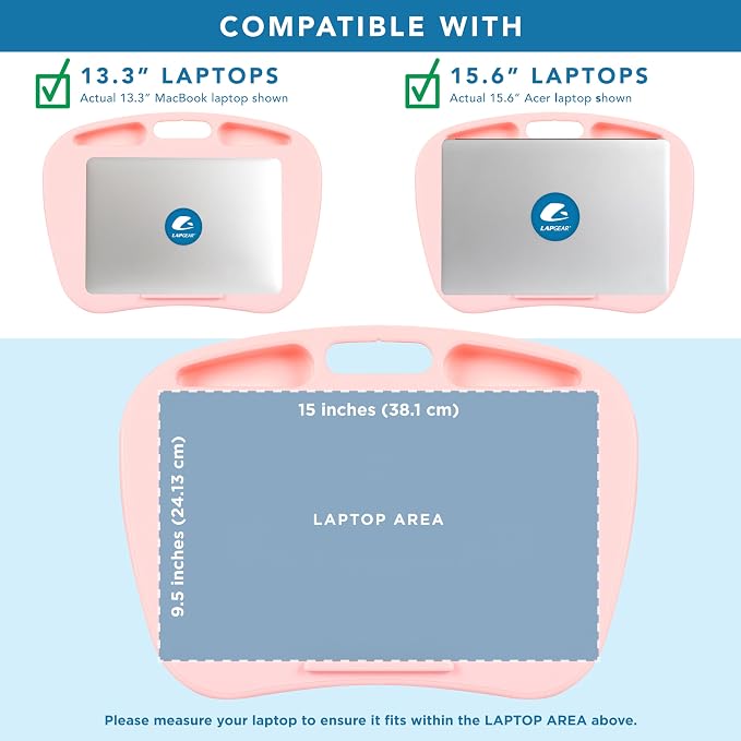 LAPGEAR MyDesk Lap Desk – Rose Quartz, Fits 15.6” Laptops - Image 3