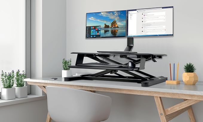 Kensington Dual Monitor Mount for Desk, C-clamp Vesa Monitor Stand Fits 2 Ultrawide Monitors Up to 27 Inches, Low Profile Stand, Height Adjustable Rotating Free Standing Arm, Black - Image 9