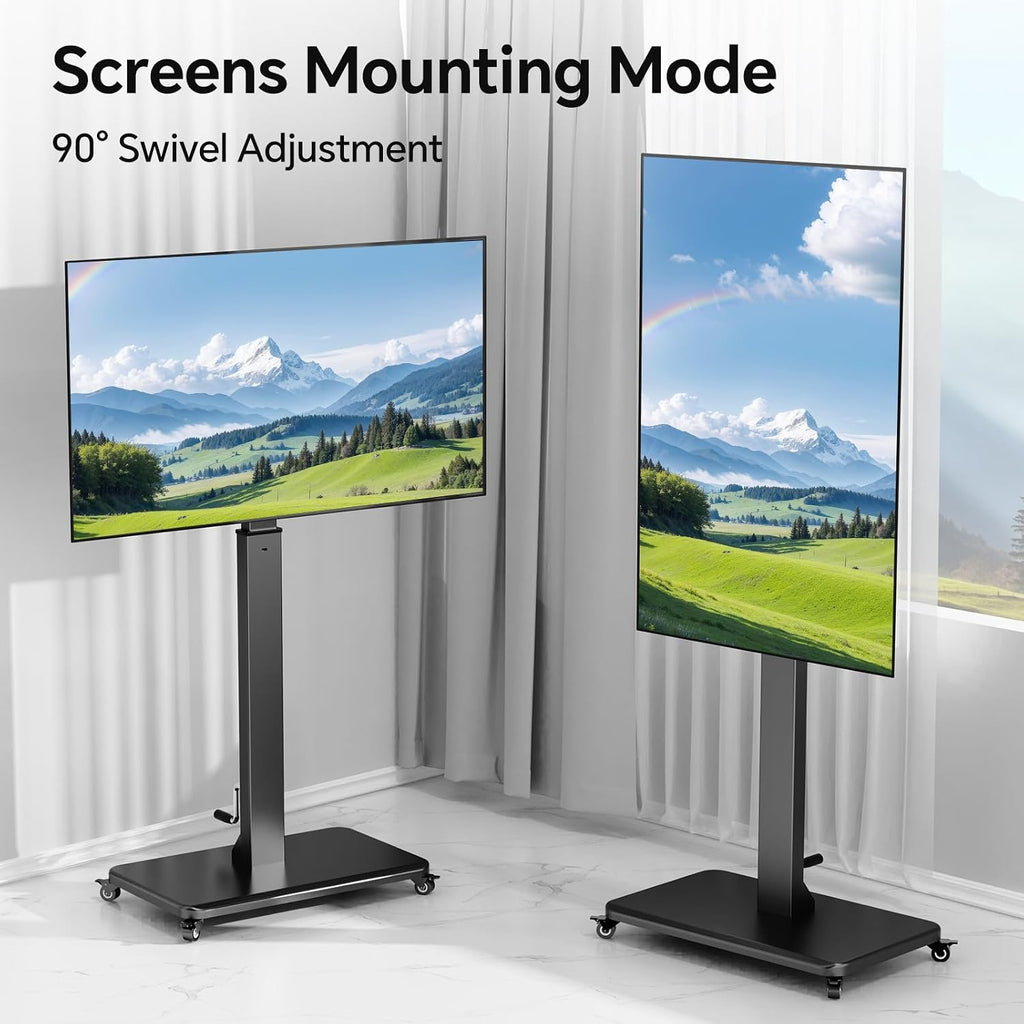 Mobile TV Stand for 32-75inch TVs with Power Outlet TV Cart with Wheels - Image 5