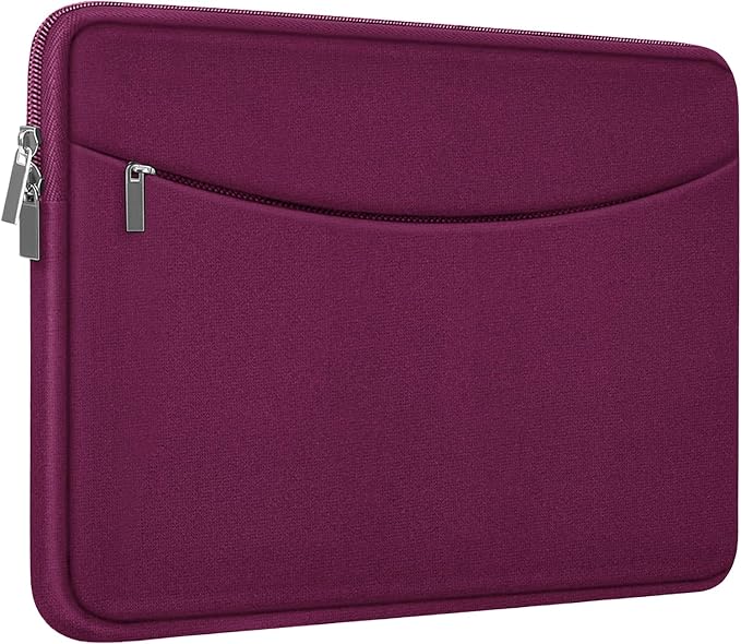 Laptop Sleeve Bag 14 inch, Shockproof Protective Laptop Cover Carrying Computer Bag with Accessory Pocket Portable Computer Case for 14" MacBook, HP, Dell, Lenovo, Acer, Rose Red by ampoock