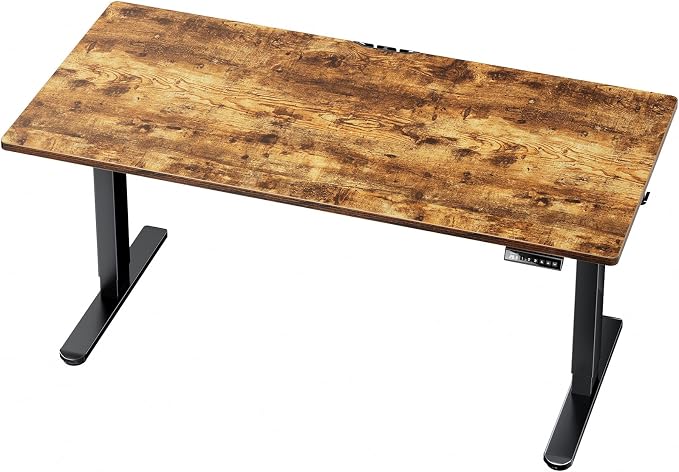 HUANUO Electric Standing Desk, Whole Piece Desktop, Adjustable Height Computer Desk, 4 Height Memory Settings, Sit Stand Up Desk for Home Office, 60" x 24", Vintage - Image 8