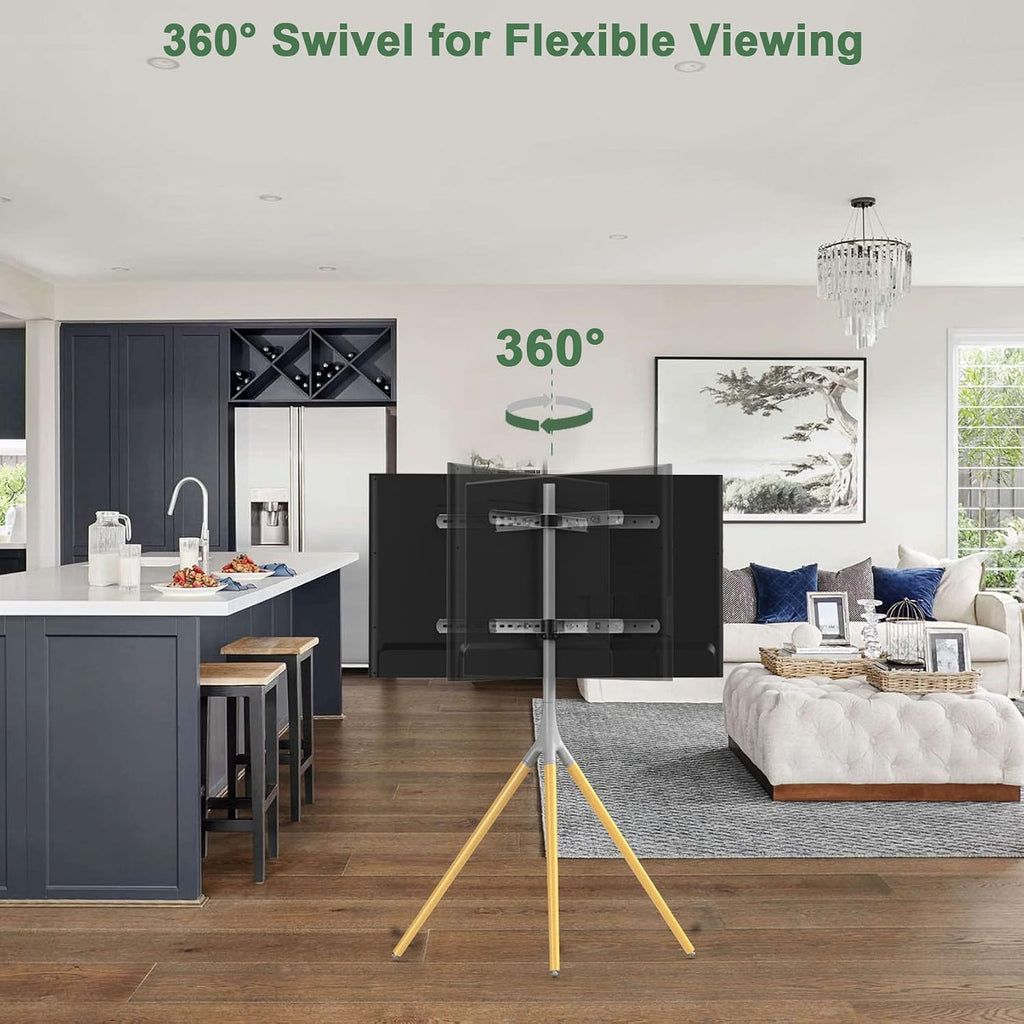 Gray TV Easel Stand with Tripod Base for 45-65 inch Screens - Image 3