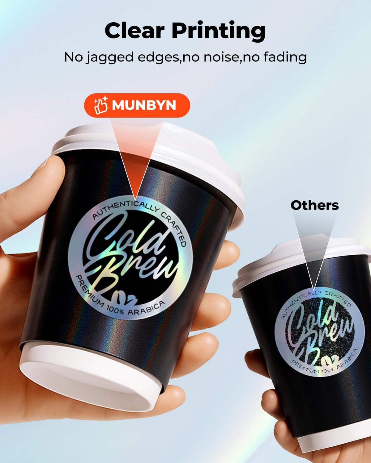 MUNBYN 2" Round Holographic Thermal Labels, 400 Sheets/1 Roll - Image 4