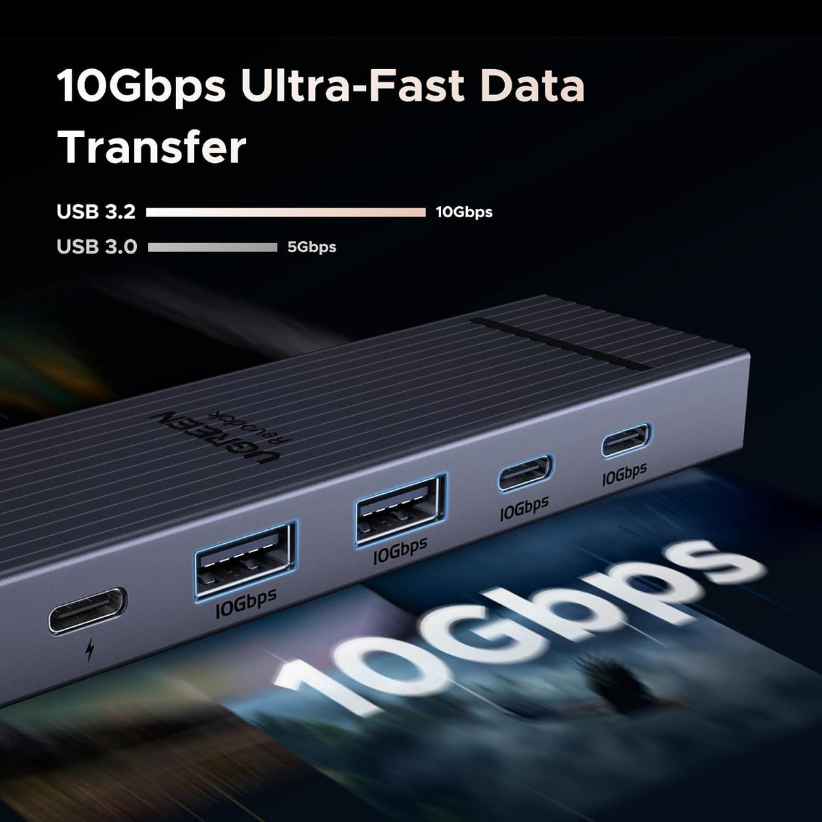 UGREEN Revodok Pro USB-C Hub 6 in 1 10Gbps 4K 60Hz HDMI - Image 4
