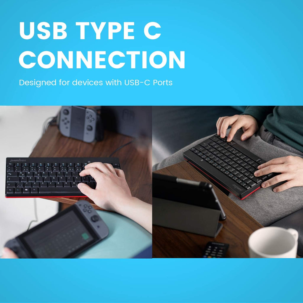 Perixx PERIBOARD-422 Wired USB-C Mini Keyboard, USB Type C Connector, Black, US English Layout - Image 5