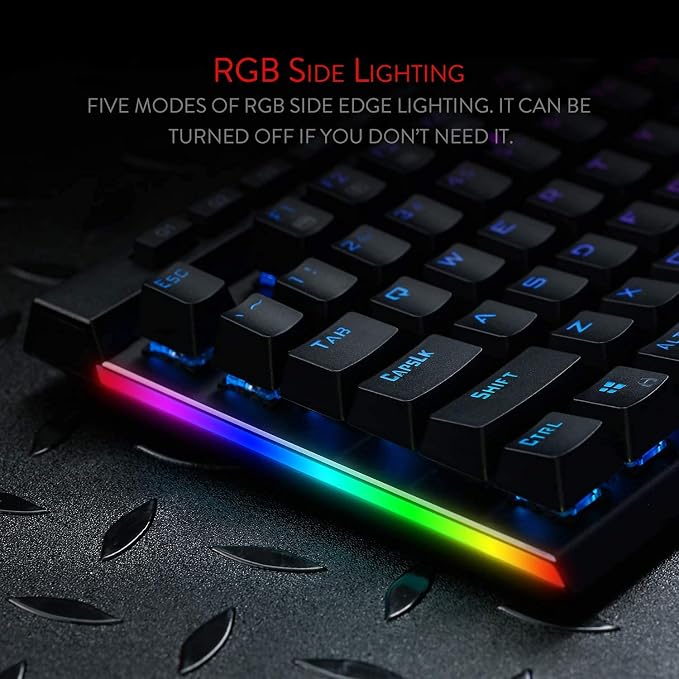 Redragon K580 Wired RGB Mechanical Gaming Keyboard, Macro Key & Media Wheel | 5 On-Board Keybinding Buttons for MMO MOBA Games, Dedicated Media Controls, Tactile Brown Switch for Long-Time Typing Feel - Image 6