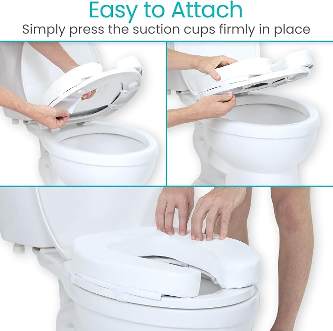 Vive Toilet Seat Cushion (Soft Cushioned Foam) - Easy Clean Soft Padded | Bathroom Attachment - Elongated, Standard Seats - Comfort & Support Donut for Handicap Adults - Image 6