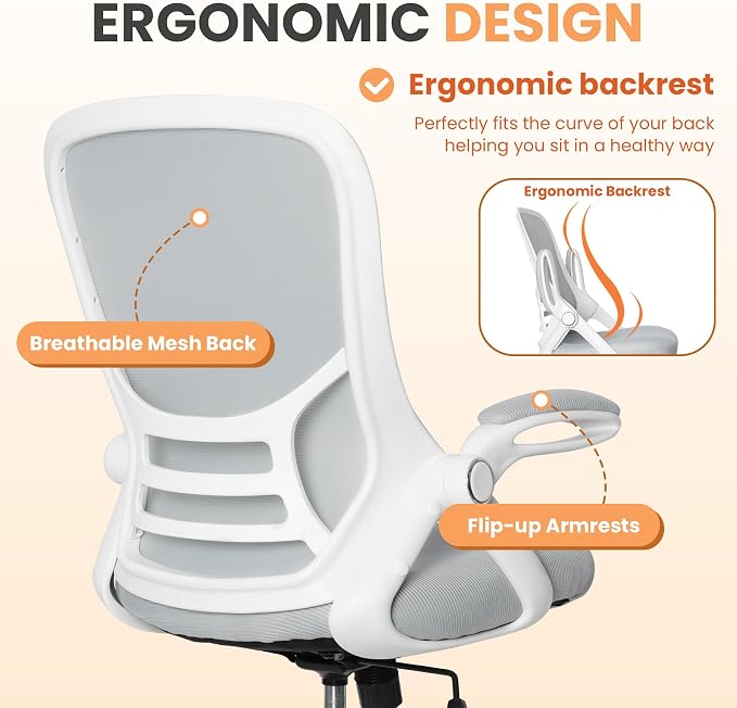Drafting Chair Tall Office, Ergonomic Standing Desk Stool Adjustable Drafting Chair Big Tall Drafting Office Chair White - Image 5