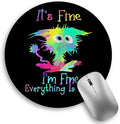 Funny Cute Work Mouse Pad, Small Round Mousepad for Desk, Laptop | Mini Travel Wireless Mice Pad for Computer, Office Accessories, Coworker Gifts, 8.6 x 8.6 inch by Lebrocoli
